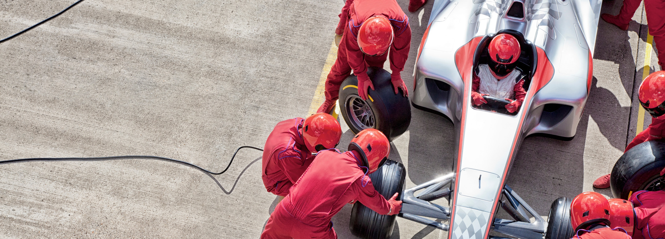Image showing track racing team working pit stop